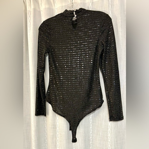 Iris, shimmering body suit with snap crotch and mock turtleneck. Sz M - Picture 11 of 12